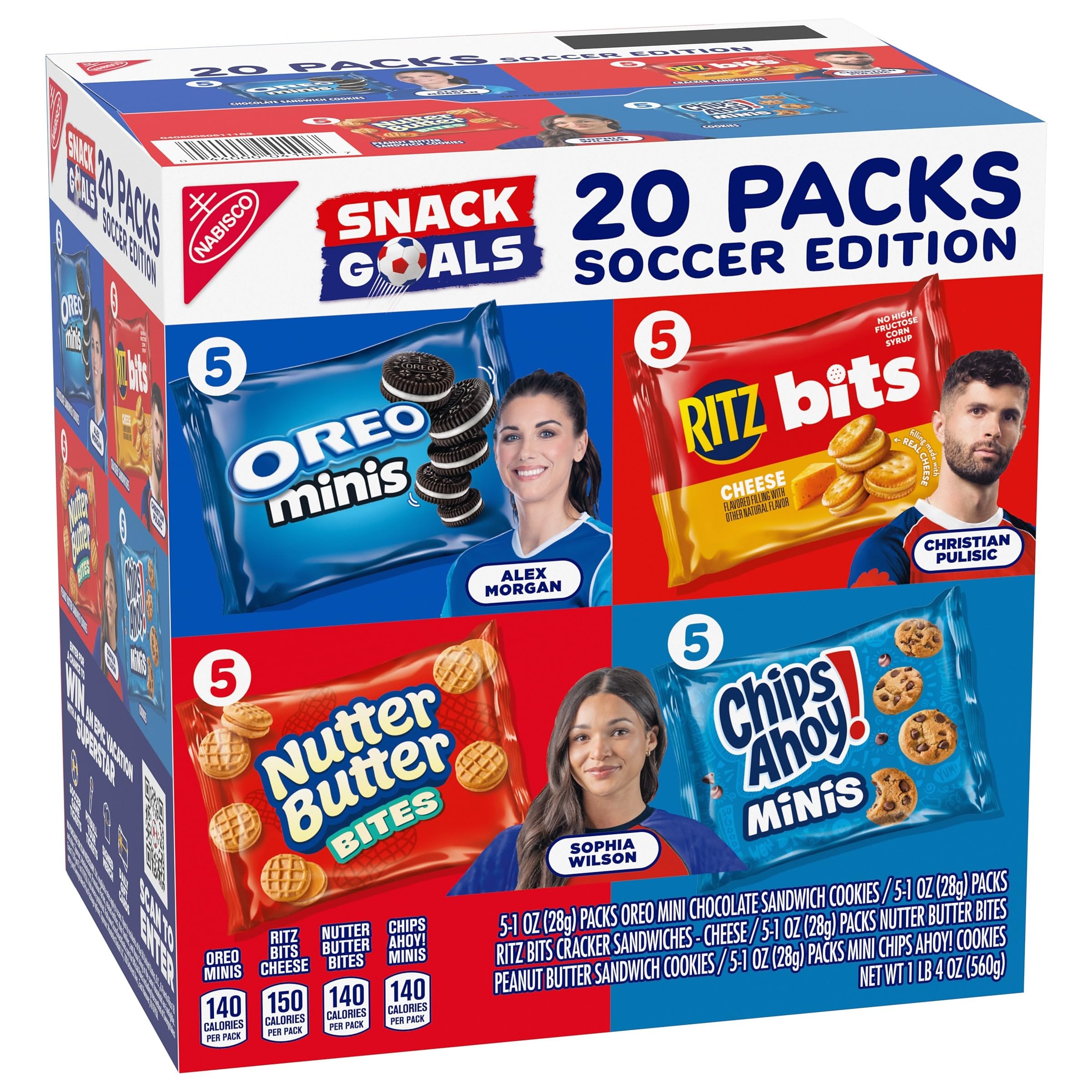 Nabisco Classic Mix Variety Pack, OREO Mini, CHIPS AHOY! Mini, Nutter Butter Bites, RITZ Bits Cheese, 20 Snack Packs - Image 12