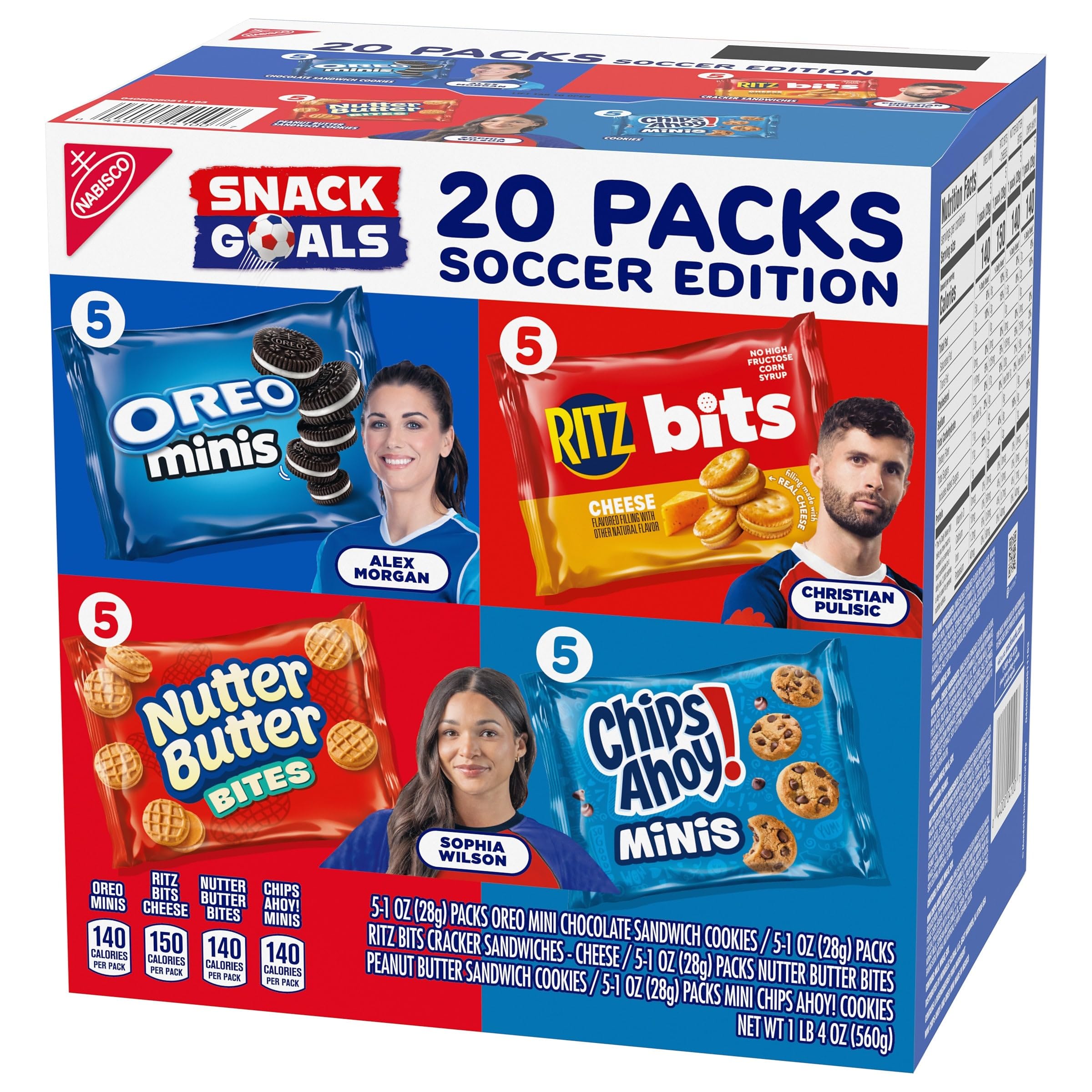 Nabisco Classic Mix Variety Pack, OREO Mini, CHIPS AHOY! Mini, Nutter Butter Bites, RITZ Bits Cheese, 20 Snack Packs - Image 13