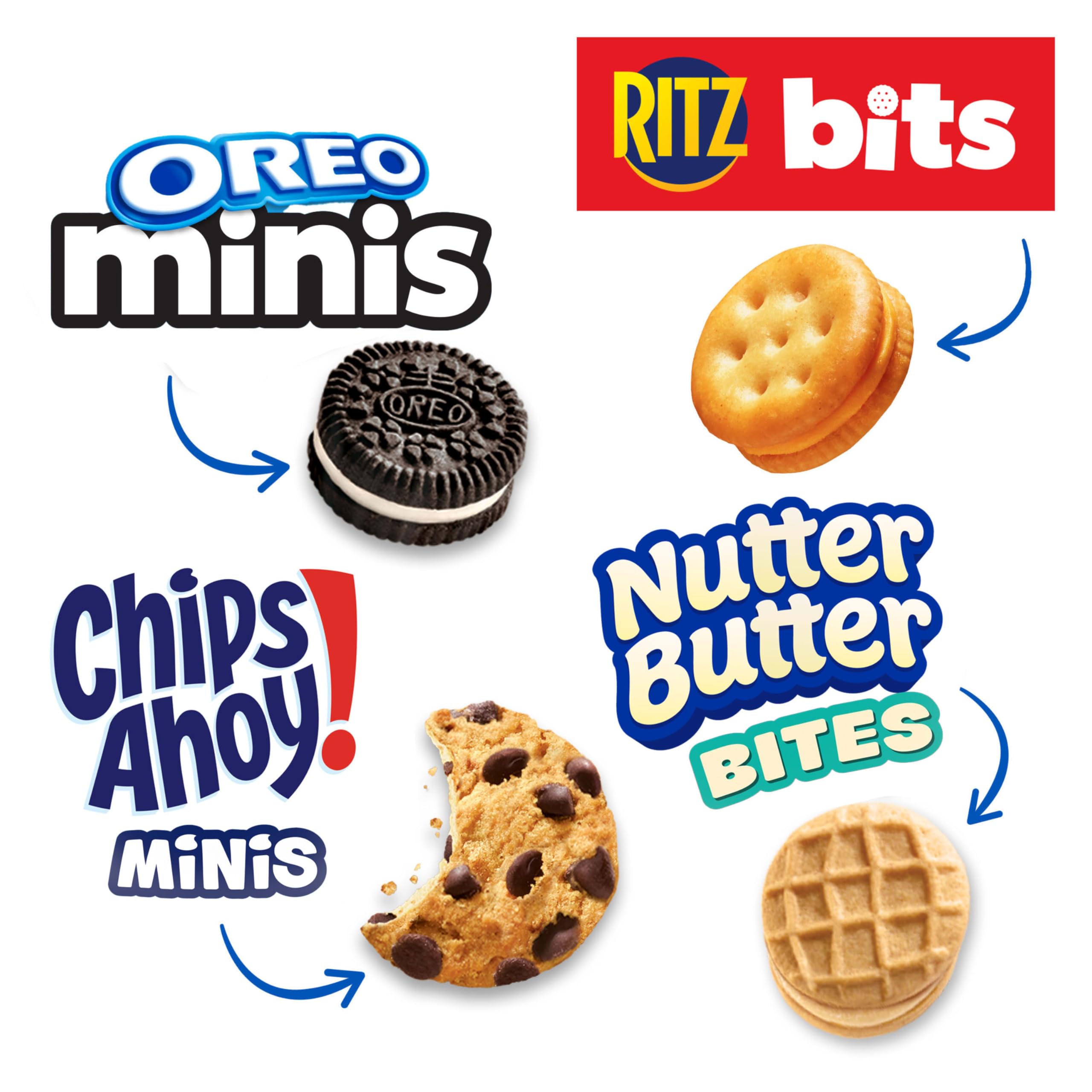 OREO Minis Cookies, CHIPS AHOY! Minis Cookies, Nutter Butter Bites & RITZ Bits Cheese Crackers Variety Pack, 15 Snack Packs - Image 10