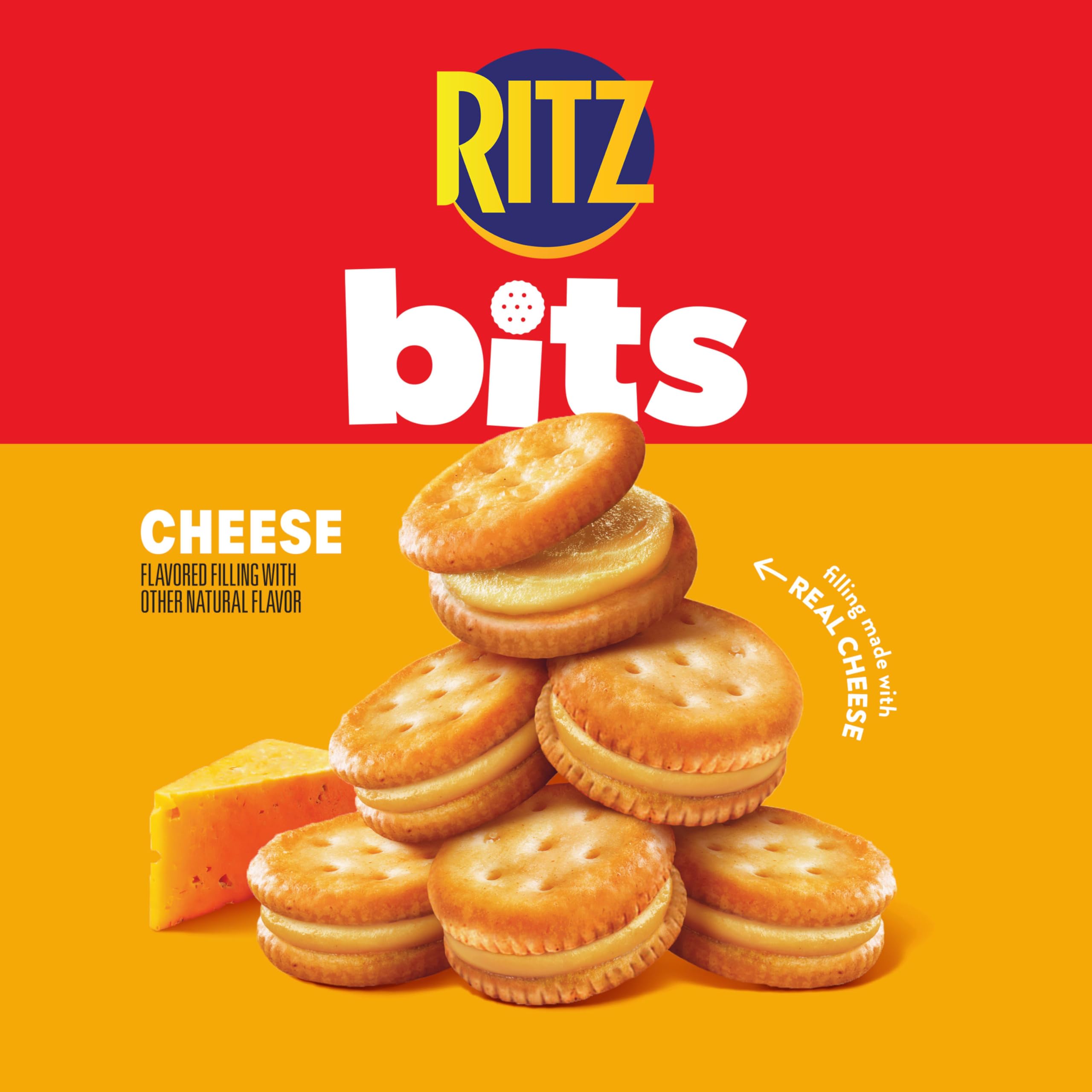 RITZ Bits Cheese Sandwich Crackers, Bulk Lunch Snacks, 48 Snack Packs (4 Boxes) - Image 5