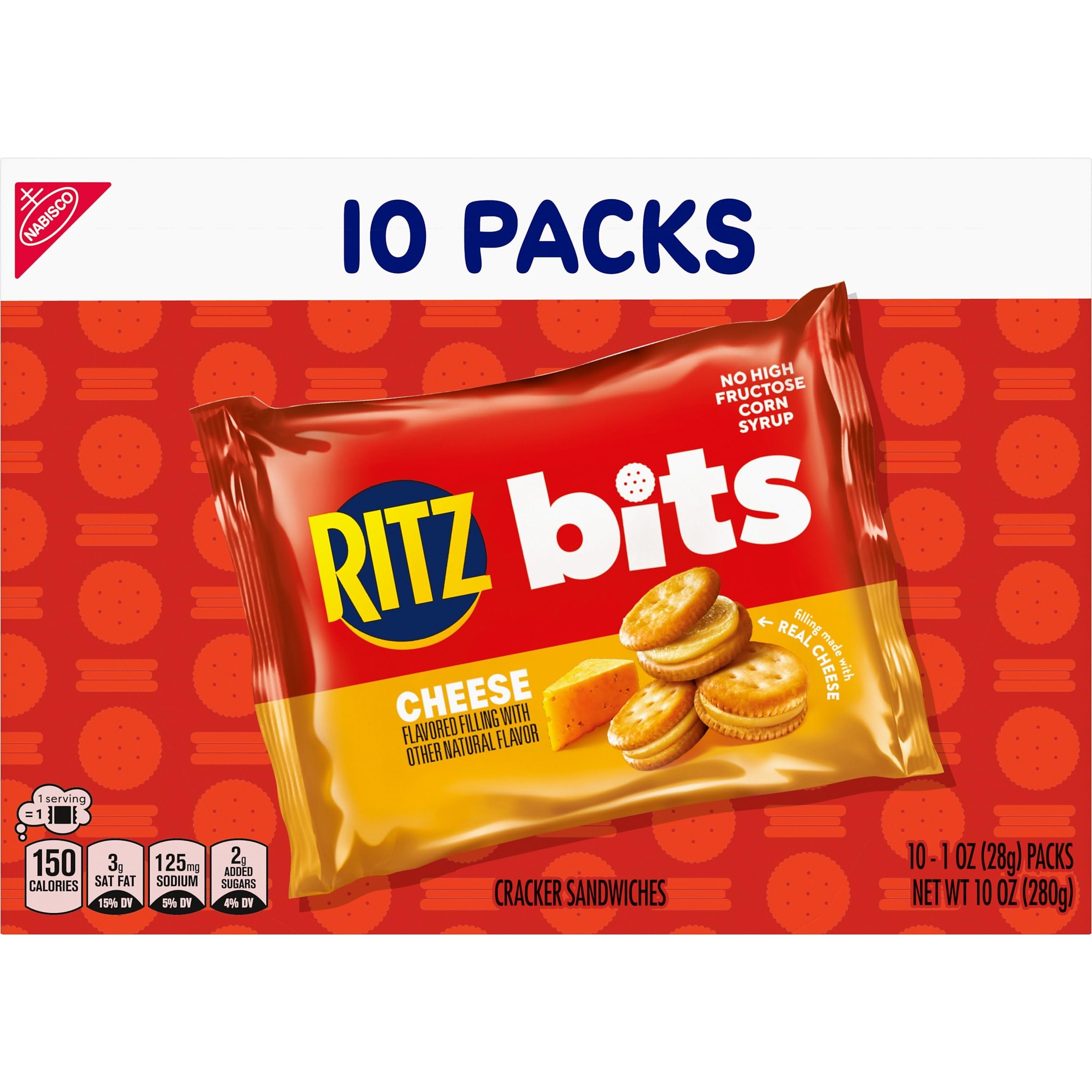 RITZ Bits Cheese Sandwich Crackers, Lunch Snacks, 10 Snack Packs - Image 18