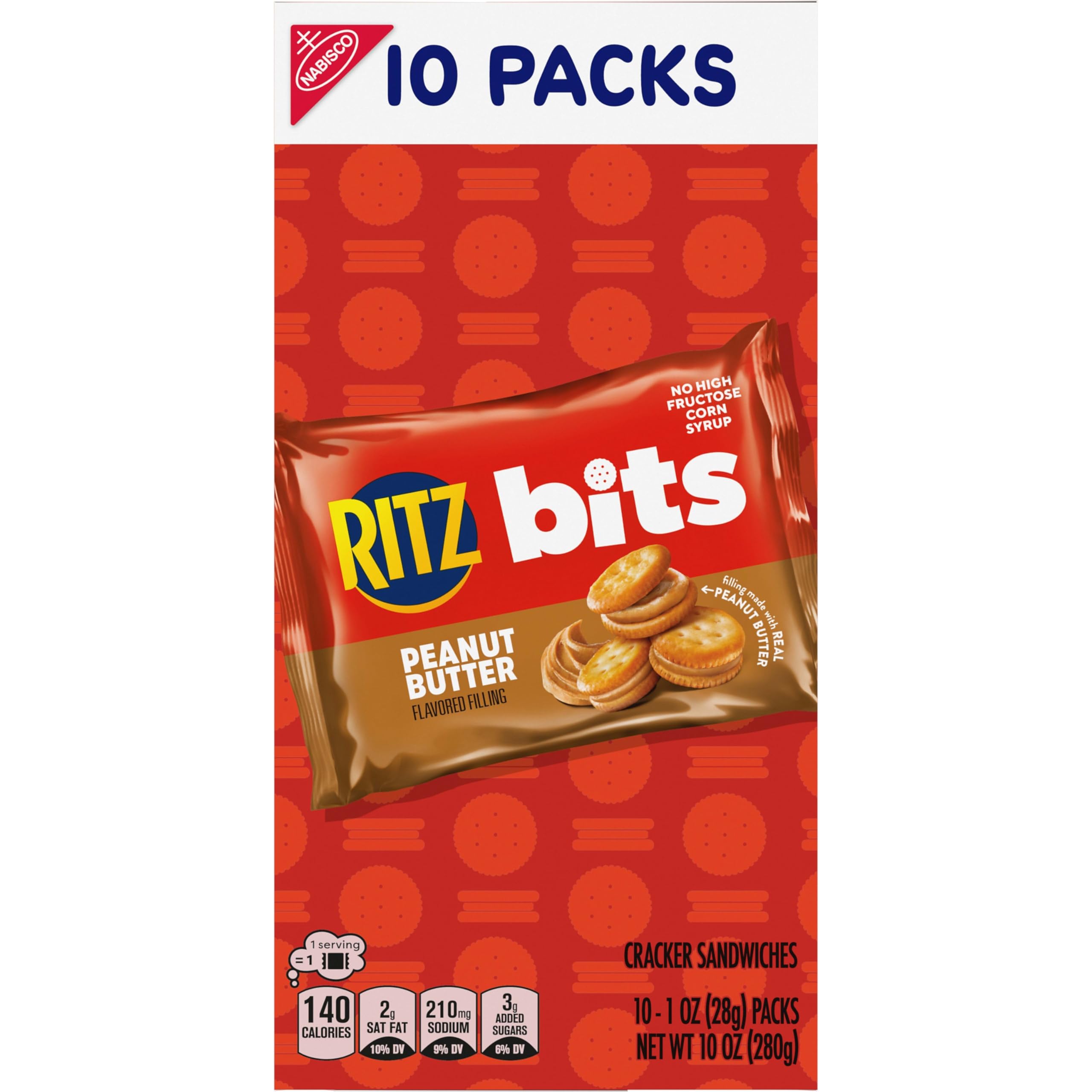 RITZ Bits Peanut Butter Sandwich Crackers, Bulk Lunch Snacks, 40 Snack Packs (4 Boxes) - Image 19