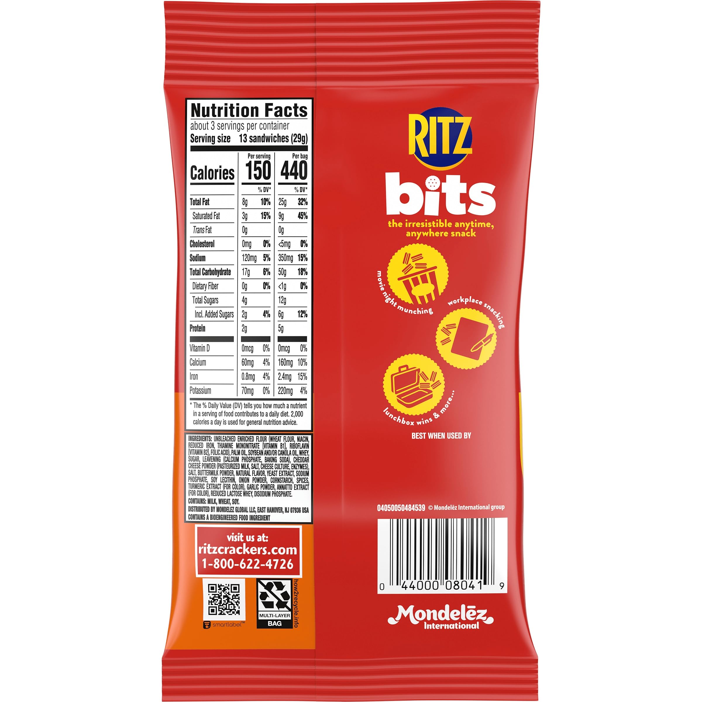 RITZ Bits Spicy Queso Cheese Sandwich Crackers, Snacks for Kids and Adults, Lunch Snacks, 3 oz - Image 3