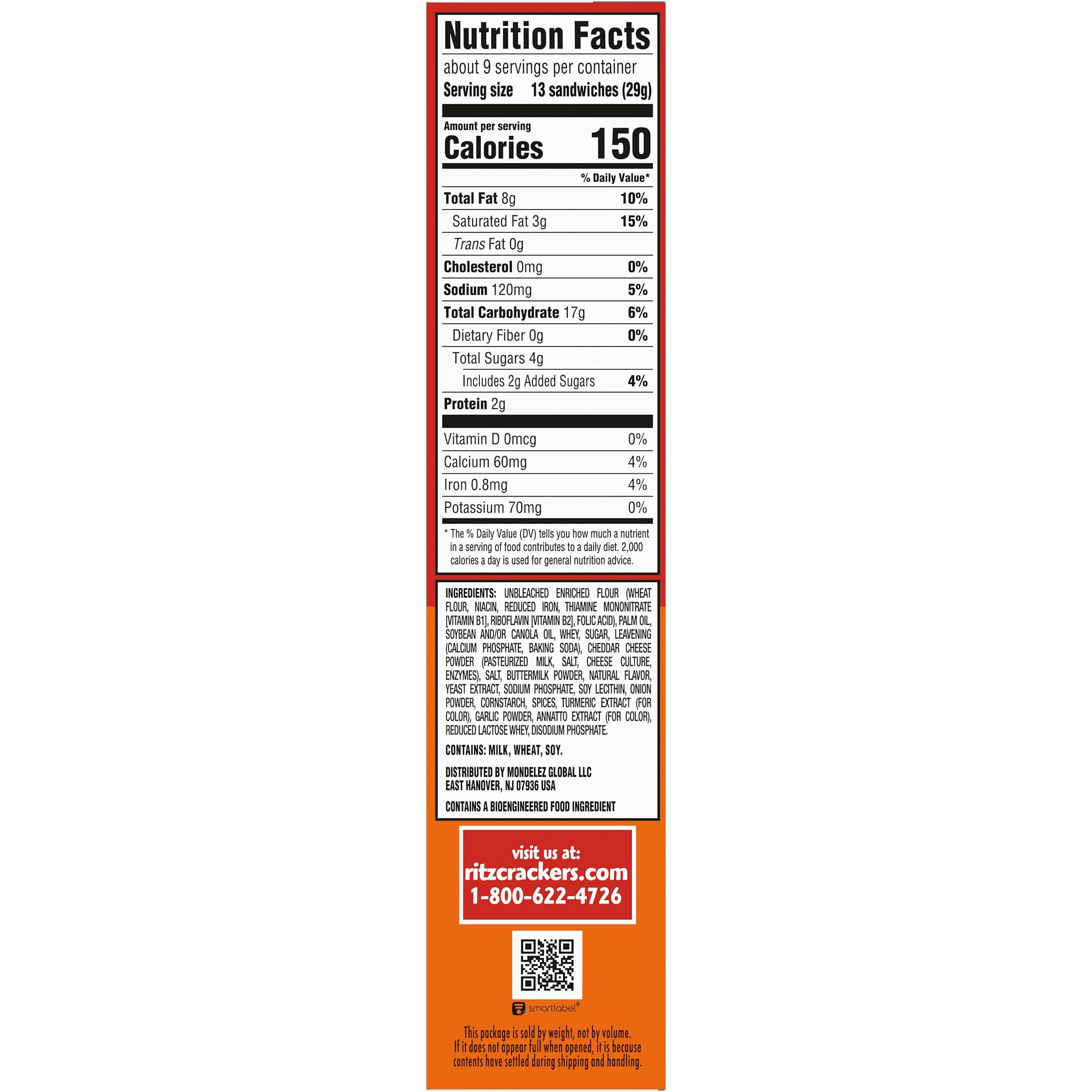 RITZ Bits Spicy Queso Cheese Sandwich Crackers, Snacks for Kids and Adults, Lunch Snacks, 8.8 oz - Image 3