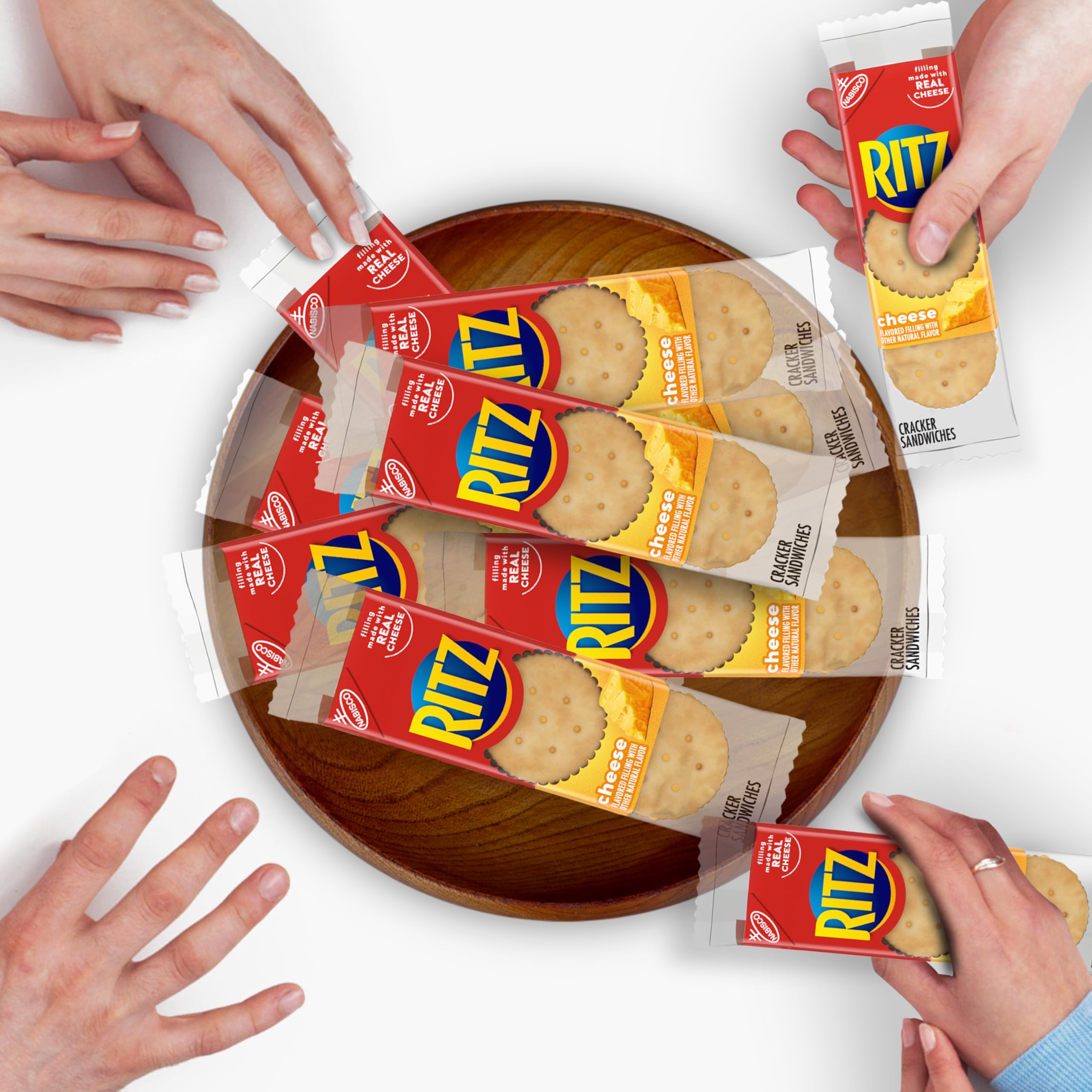 RITZ Cheese Sandwich Crackers, Lunch Snacks, 112 Snack Packs (14 Boxes, 6 Crackers Per Pack) - Image 10
