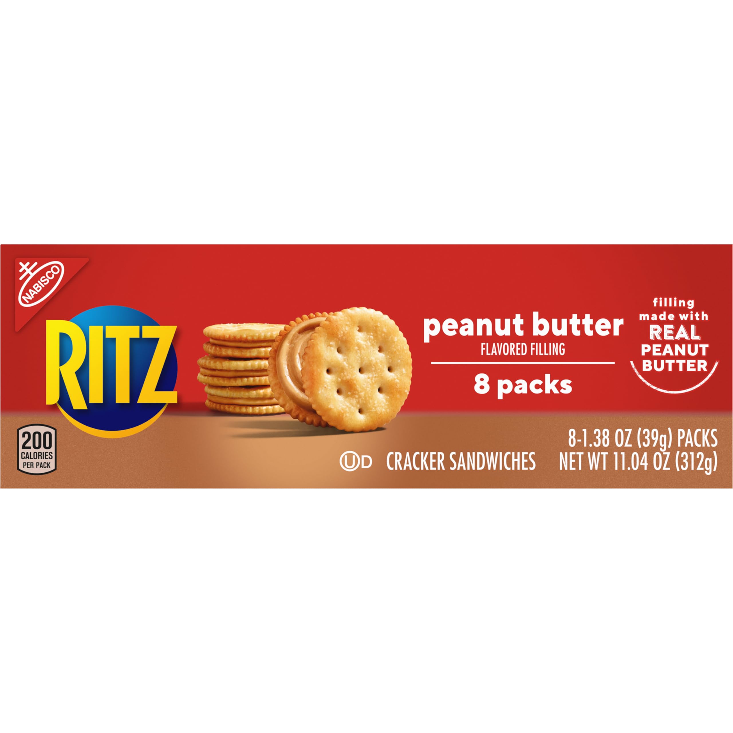 RITZ Peanut Butter Sandwich Crackers, Lunch Snacks, 112 Snack Packs (14 Boxes, 6 Crackers Per Pack) - Image 17
