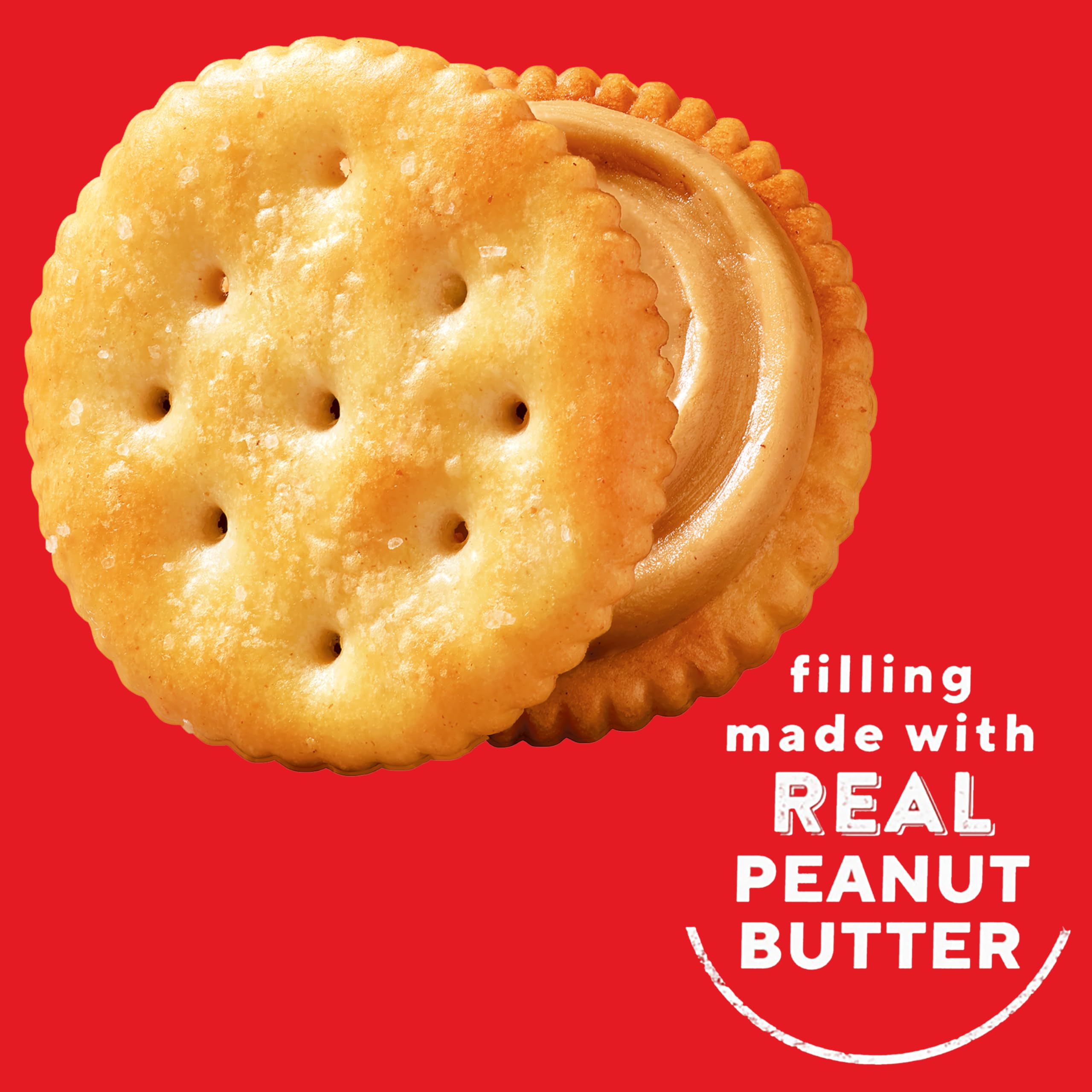 RITZ Peanut Butter Sandwich Crackers, Lunch Snacks, 112 Snack Packs (14 Boxes, 6 Crackers Per Pack) - Image 7
