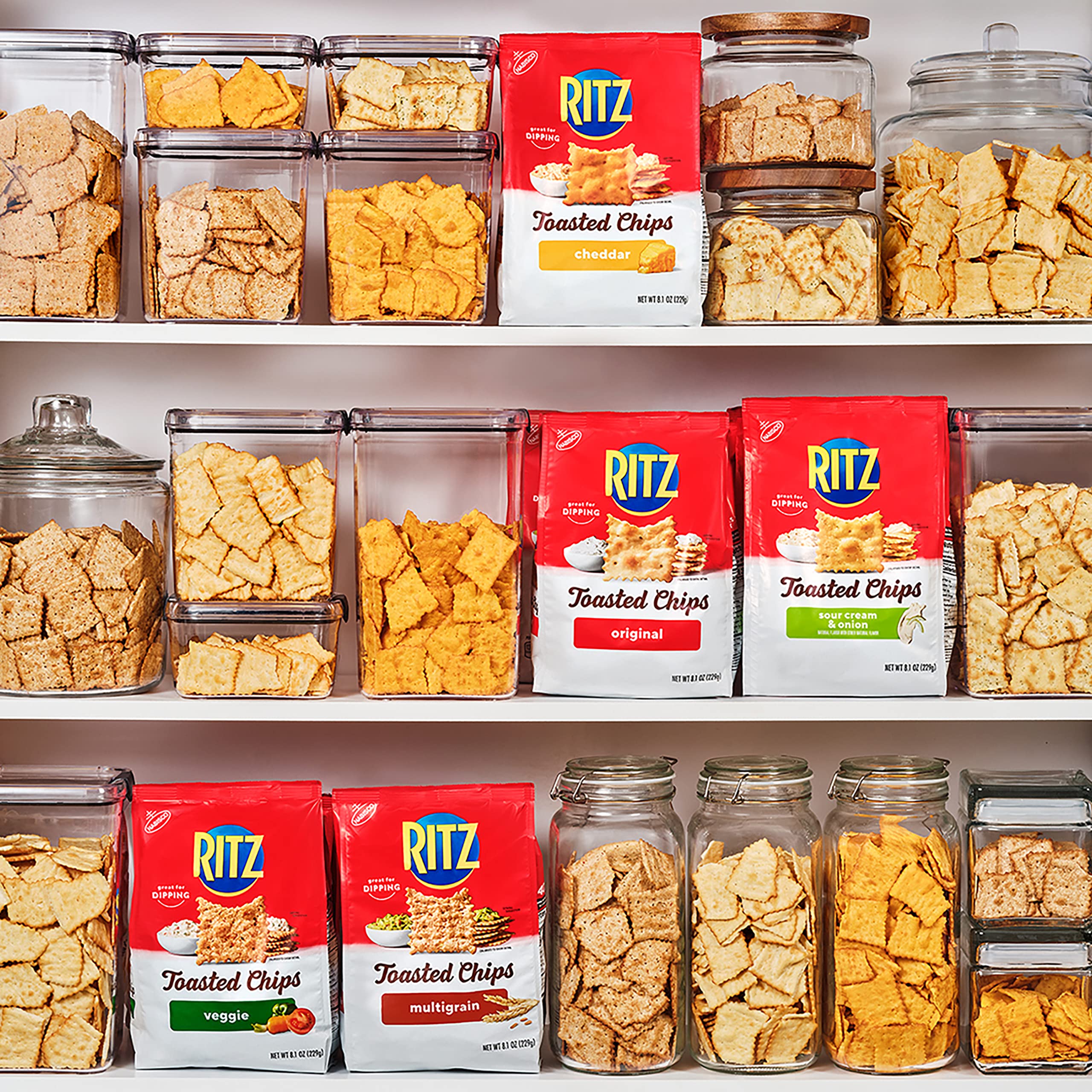 RITZ Toasted Chips Sour Cream and Onion Crackers, Family Size, 6 - 11.4 oz Bags - Image 12