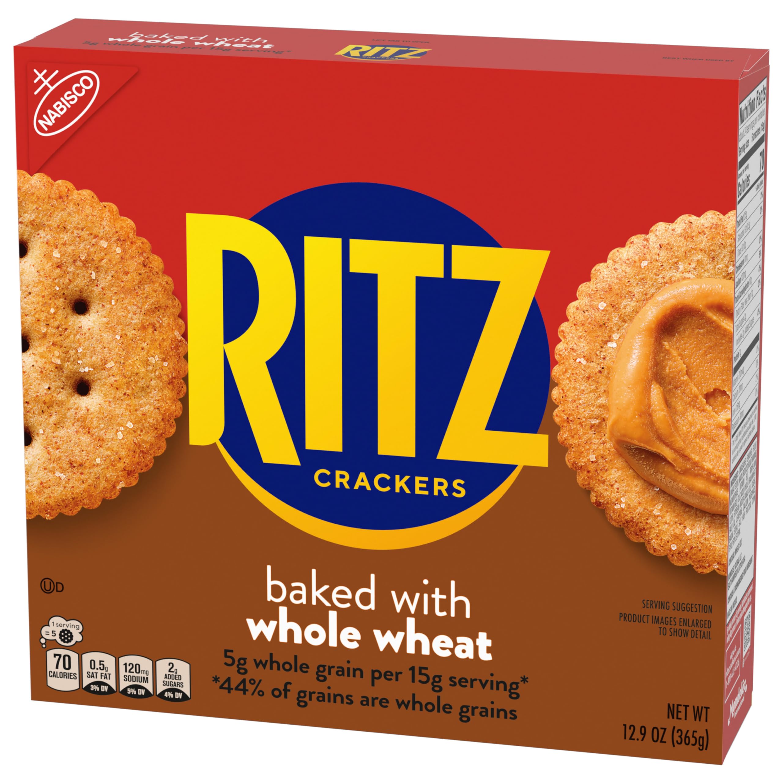 RITZ Whole Wheat Crackers, Snacks for Kids and Adults, Bulk Lunch Snacks, 12 - 12.9 oz Boxes - Image 16